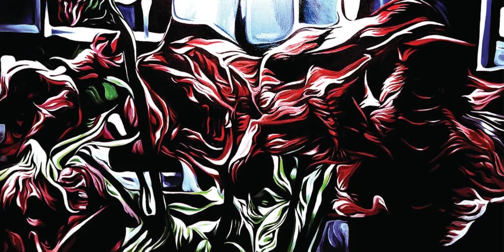 Whispers of Crimson: A Dance of Floral Elegance in Shadow and Light