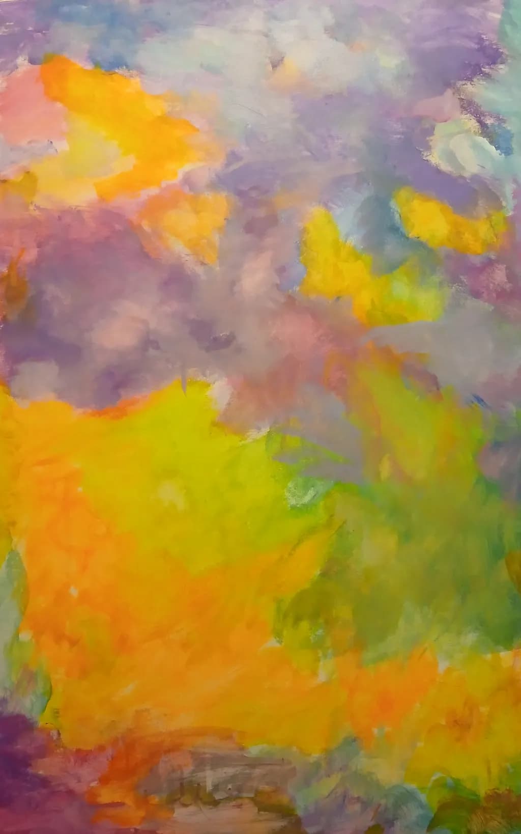 Vibrant Whispers of Color: A Dreamy Abstract Landscape in Pastel Hues