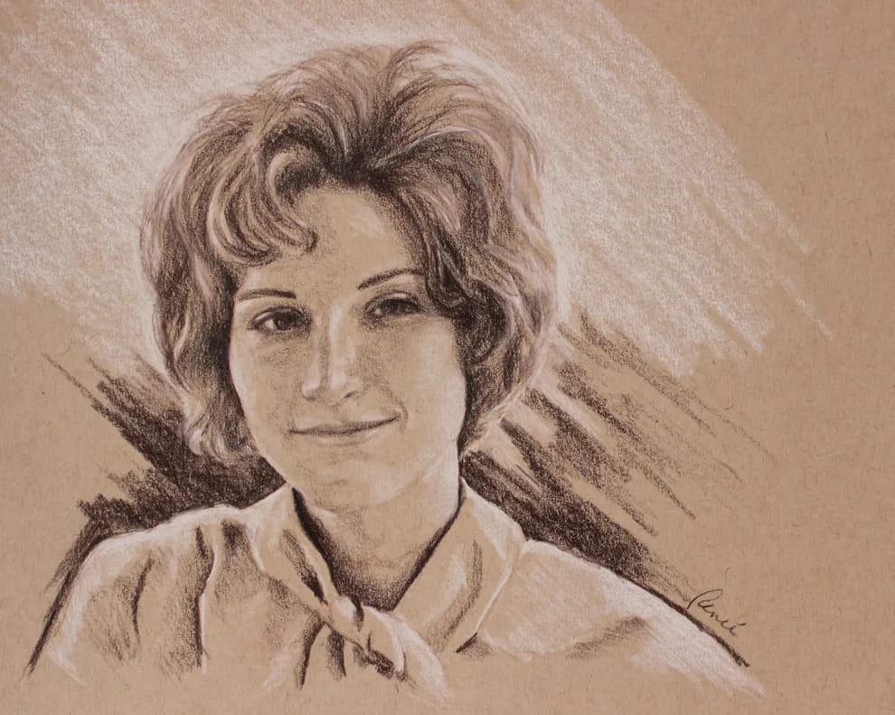 Whispers of Elegance: A Charcoal Portrait of Timeless Beauty