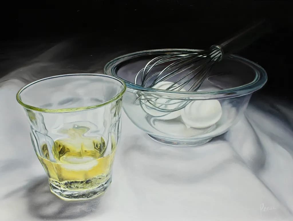 Whisking Dreams: A Still-Life Symphony of Glass and Eggs