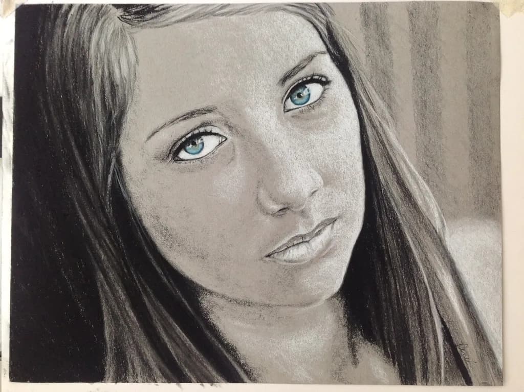 Whispers of Emotion: A Realistic Portrait in Blue Hues