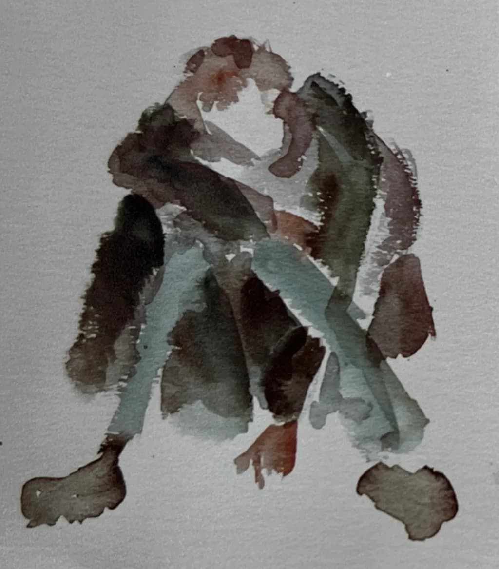 Whispers of Solitude: A Watercolor Reflection on Inner Peace
