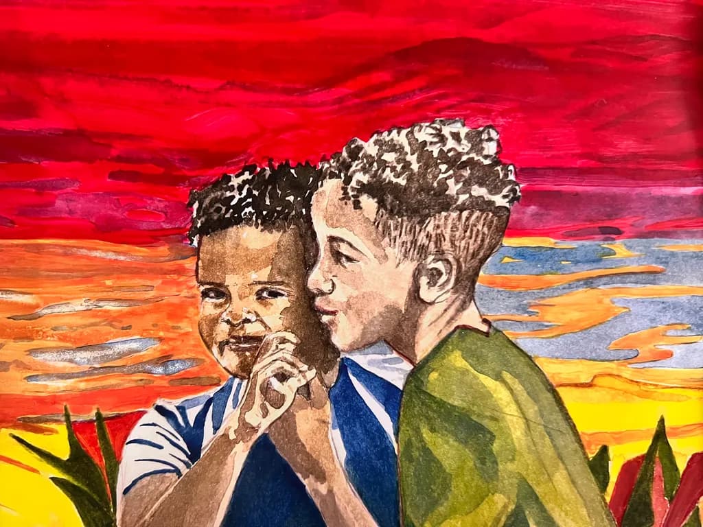 Whispers of Childhood: A Vibrant Connection at Sunset