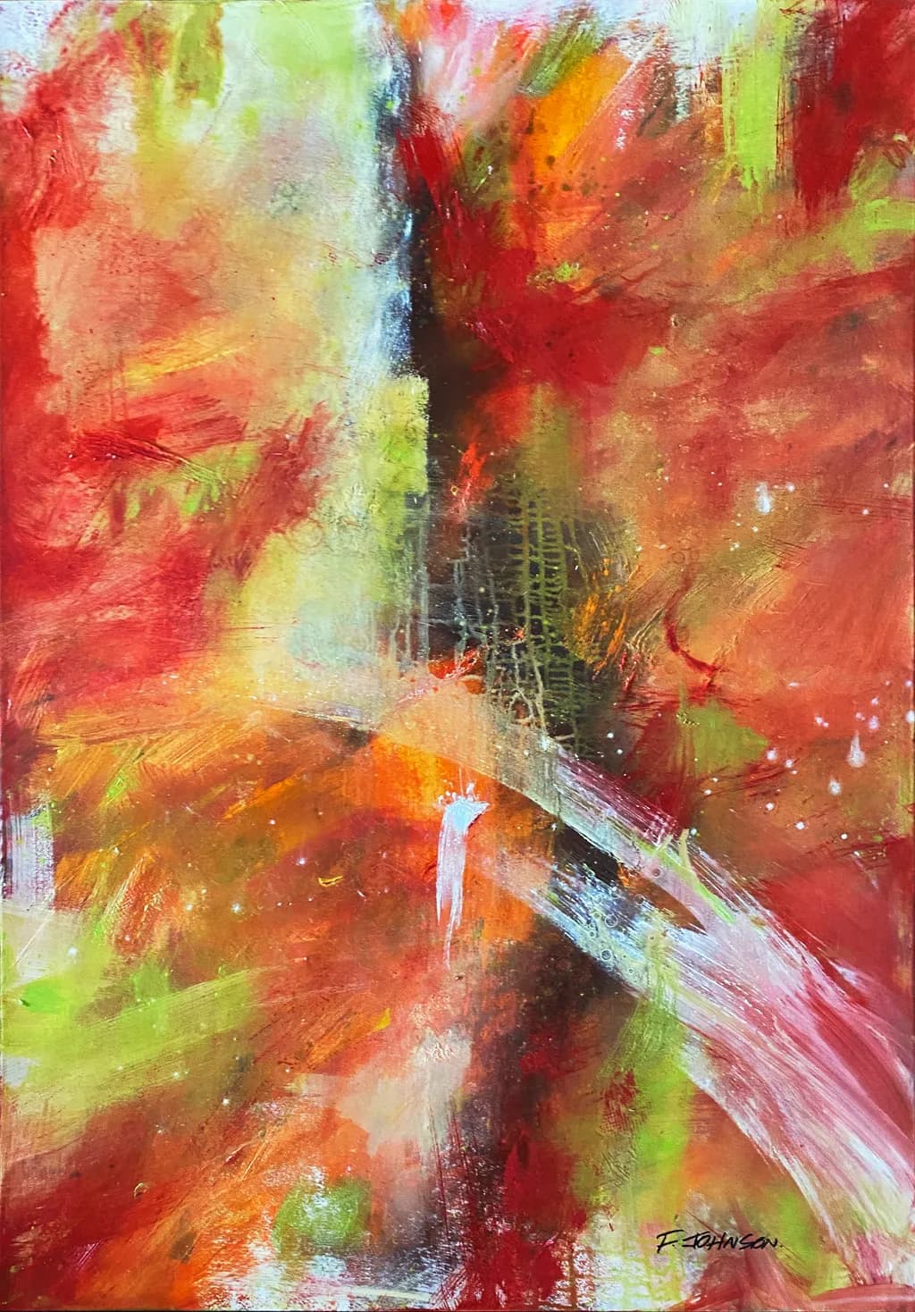 Vibrant Whirlwind: An Energetic Dance of Color and Texture