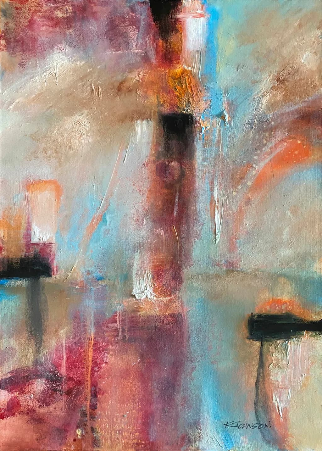 Vibrant Fluidity: An Abstract Journey Through Color and Texture