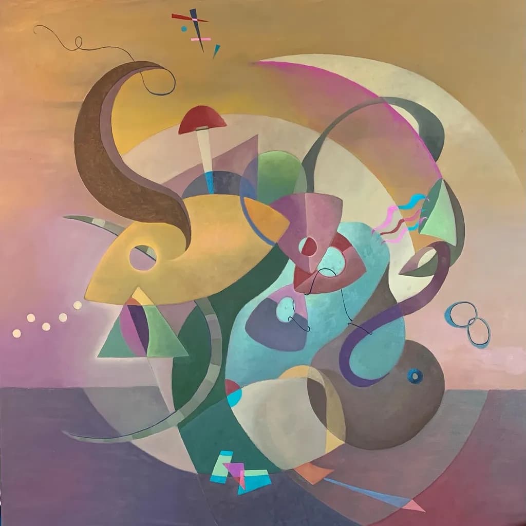 Whimsical Harmony: A Dance of Shapes and Colors in Abstract Expressionism