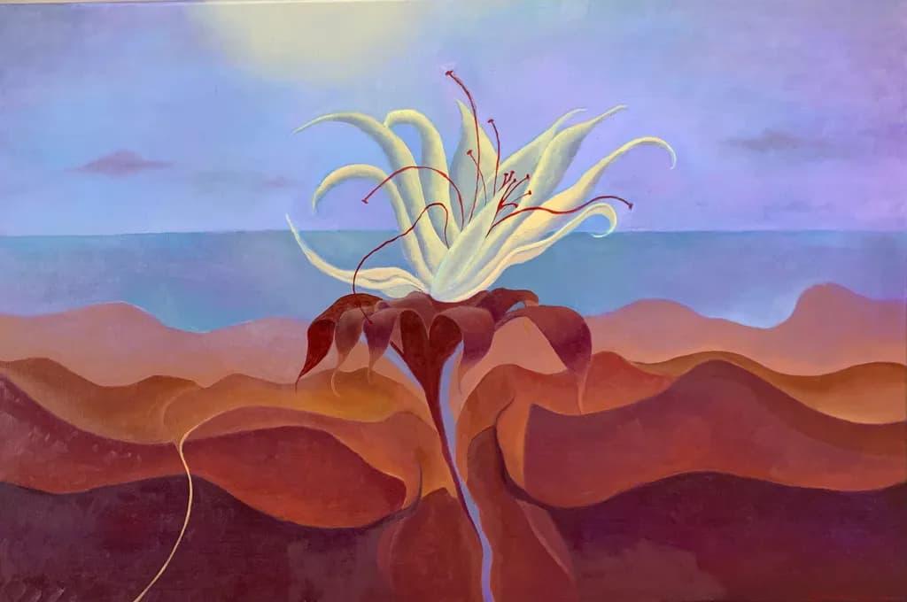 Serene Organic Landscape: A Dance of Colors and Forms in Abstract Harmony
