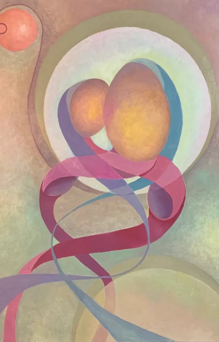 Ethereal Embrace: A Dance of Color and Form in Abstract Harmony