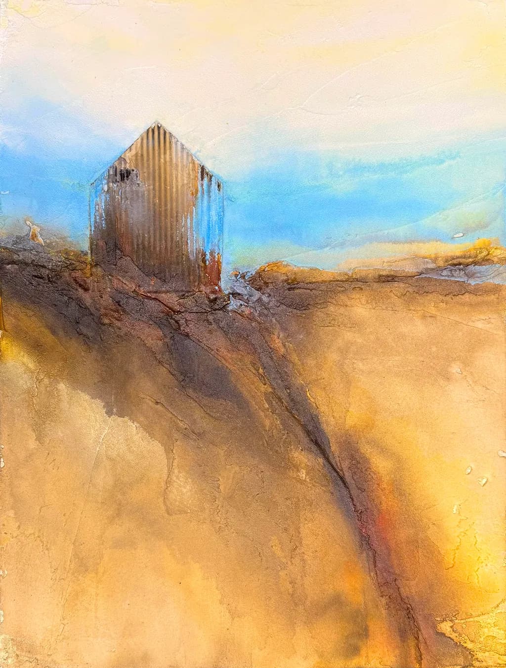 Whispers of Serenity: A Rustic Landscape Embracing Earthy Tones and Tranquil Skies