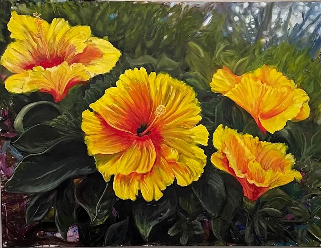 Golden Hibiscus Blooms