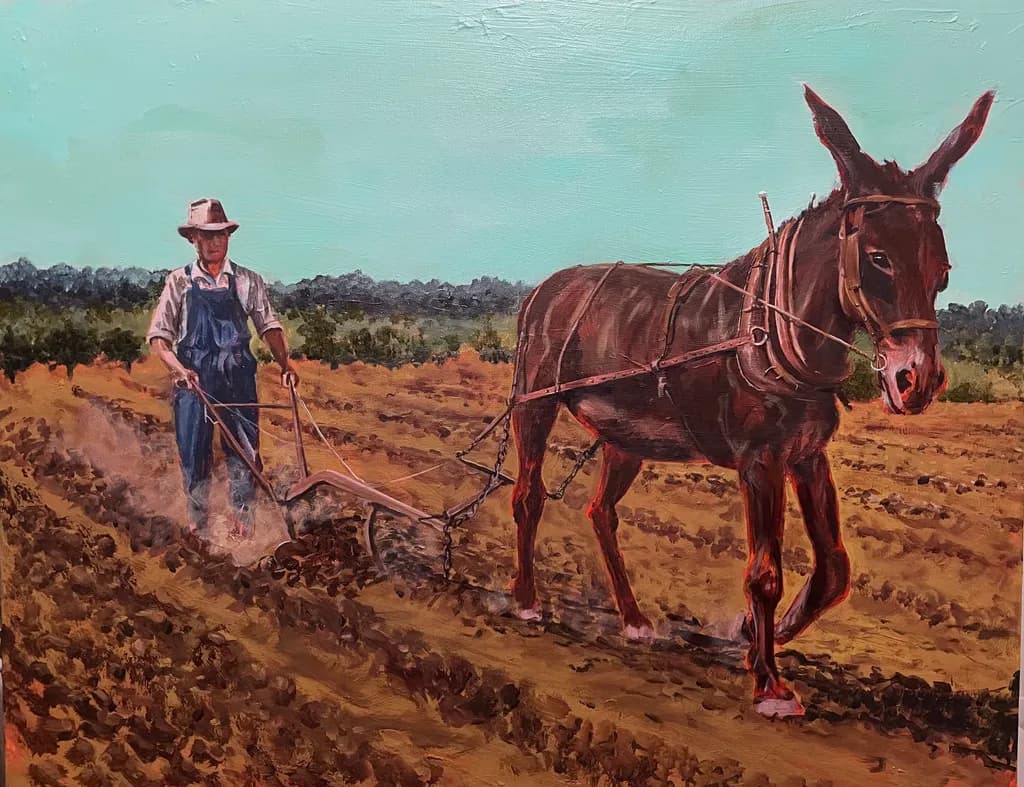 Papa Behind a Mule