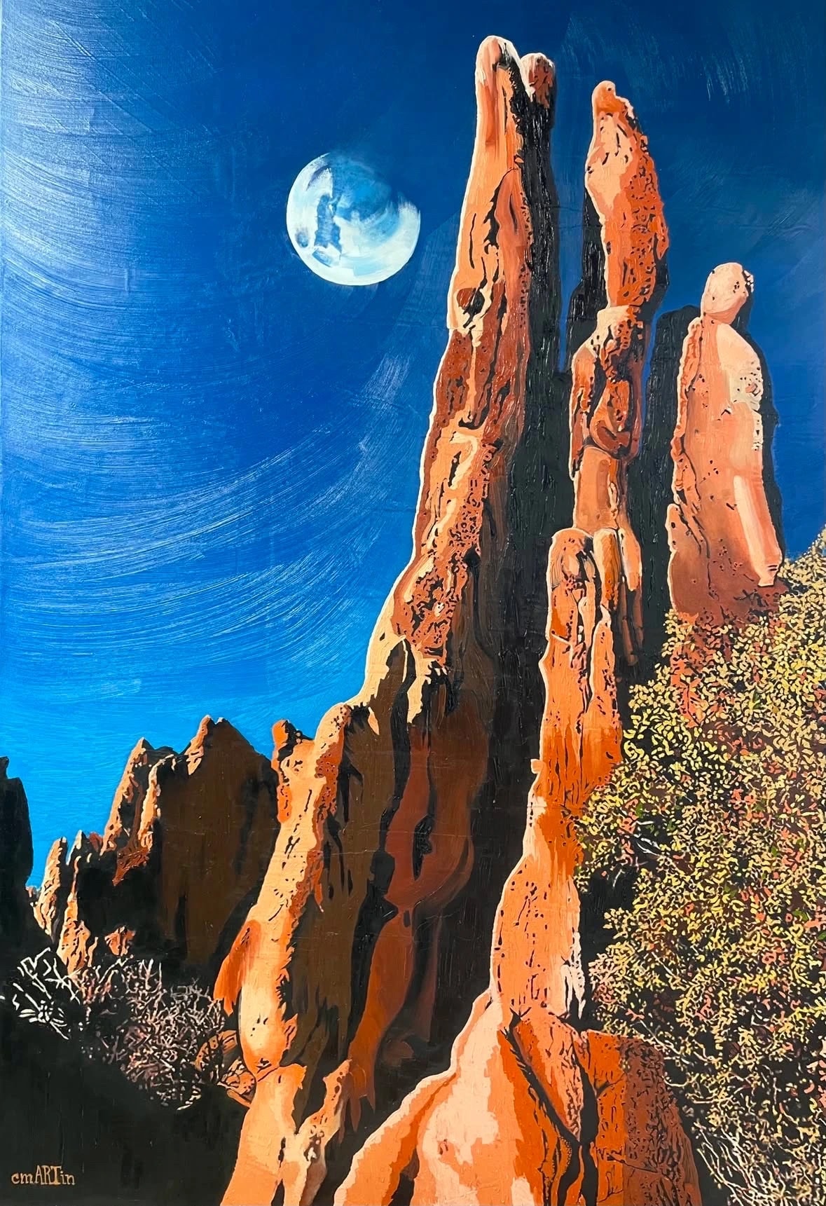 Moonlit Red Rock Spires
