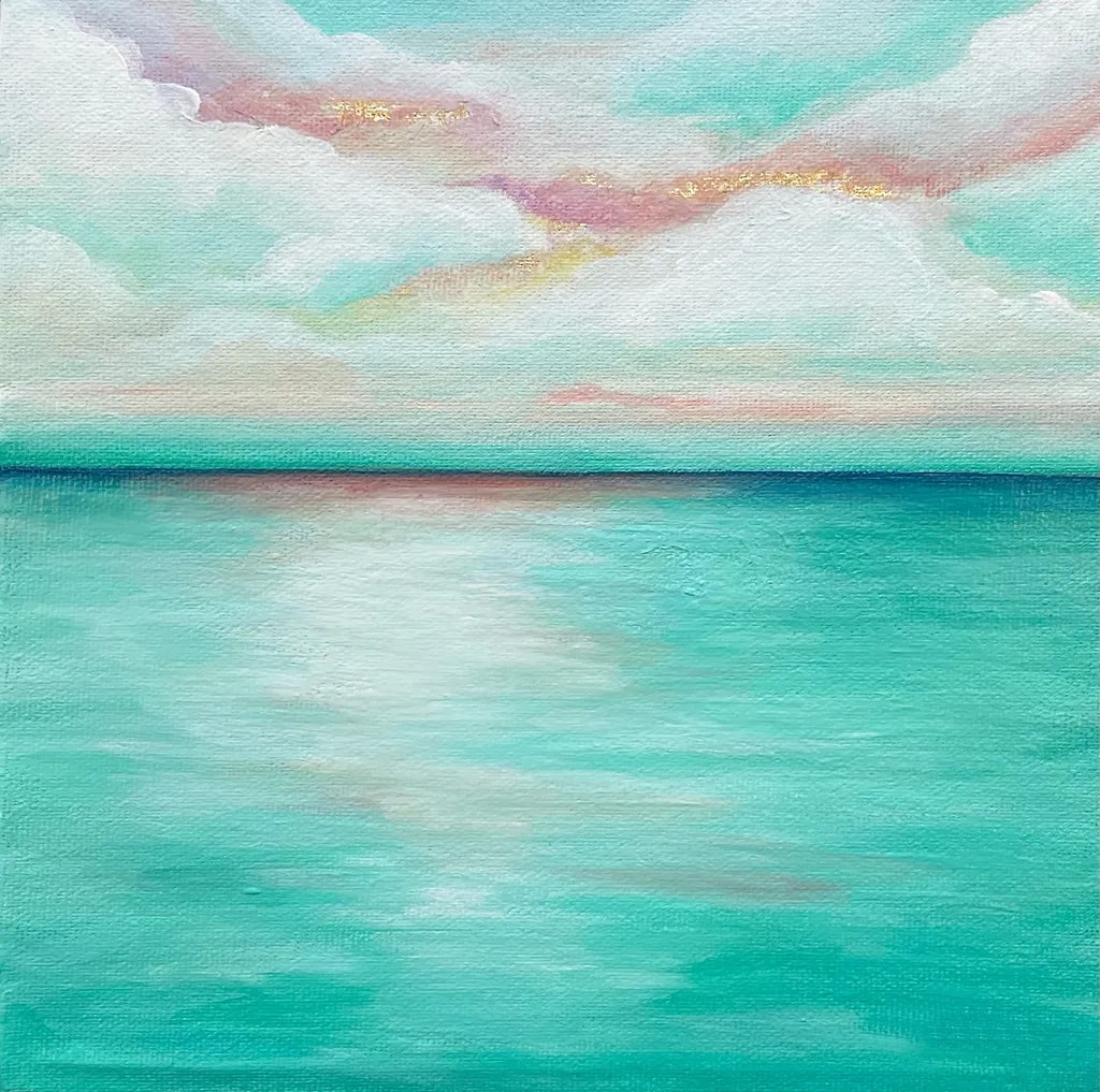 Whispers of Tranquility: A Dance of Blue and Cloud Over Water