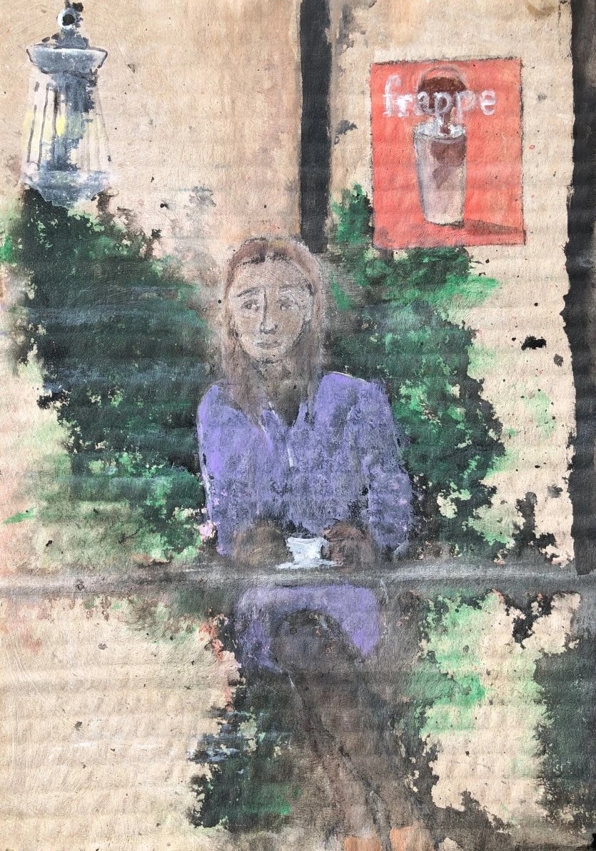 Whispers of Solitude: A Moment in Purple and Green