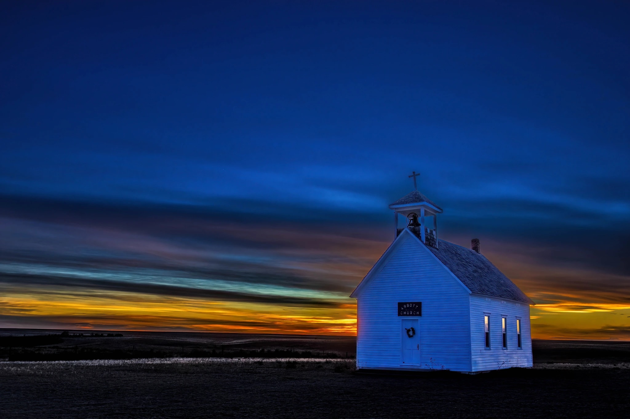 Prairie Church Sunset