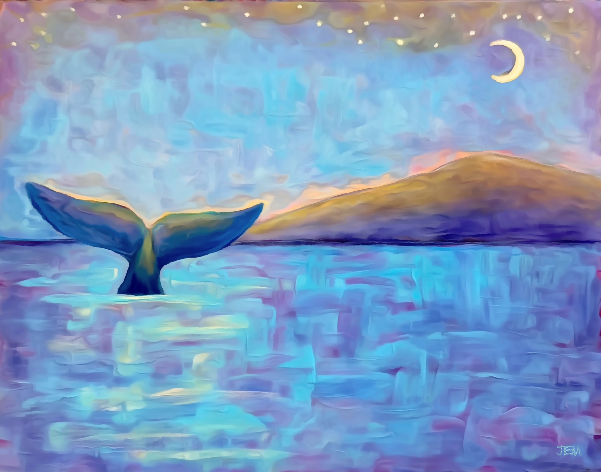 Maui Moonlit Humpback Whale