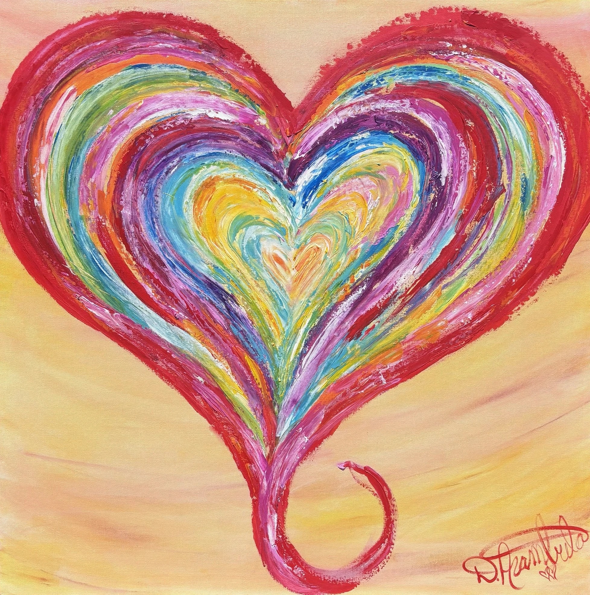 Vibrant Heart: A Whirlwind of Colorful Emotions