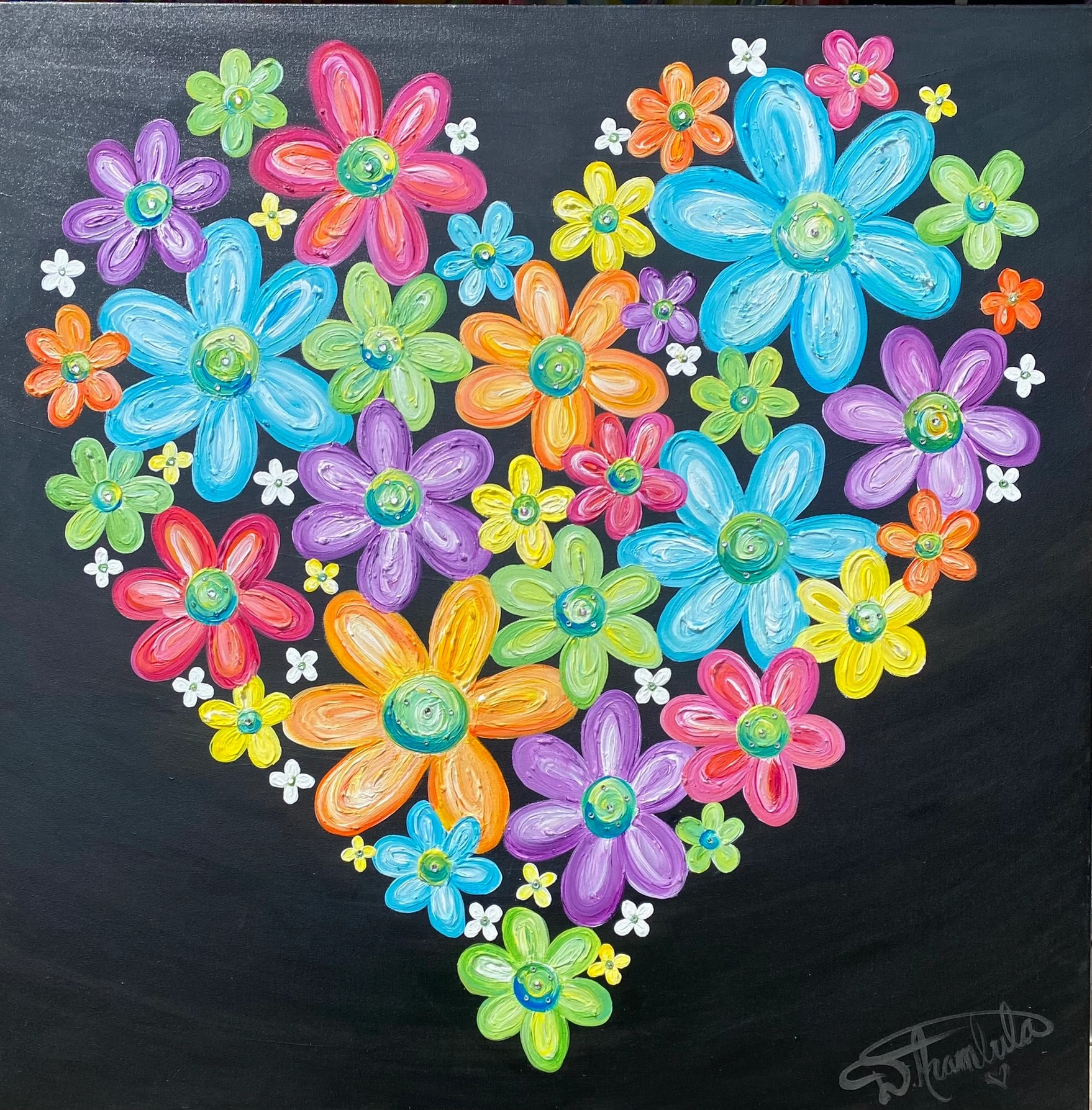 Floral Heart Symphony: A Vibrant Celebration of Love and Nature