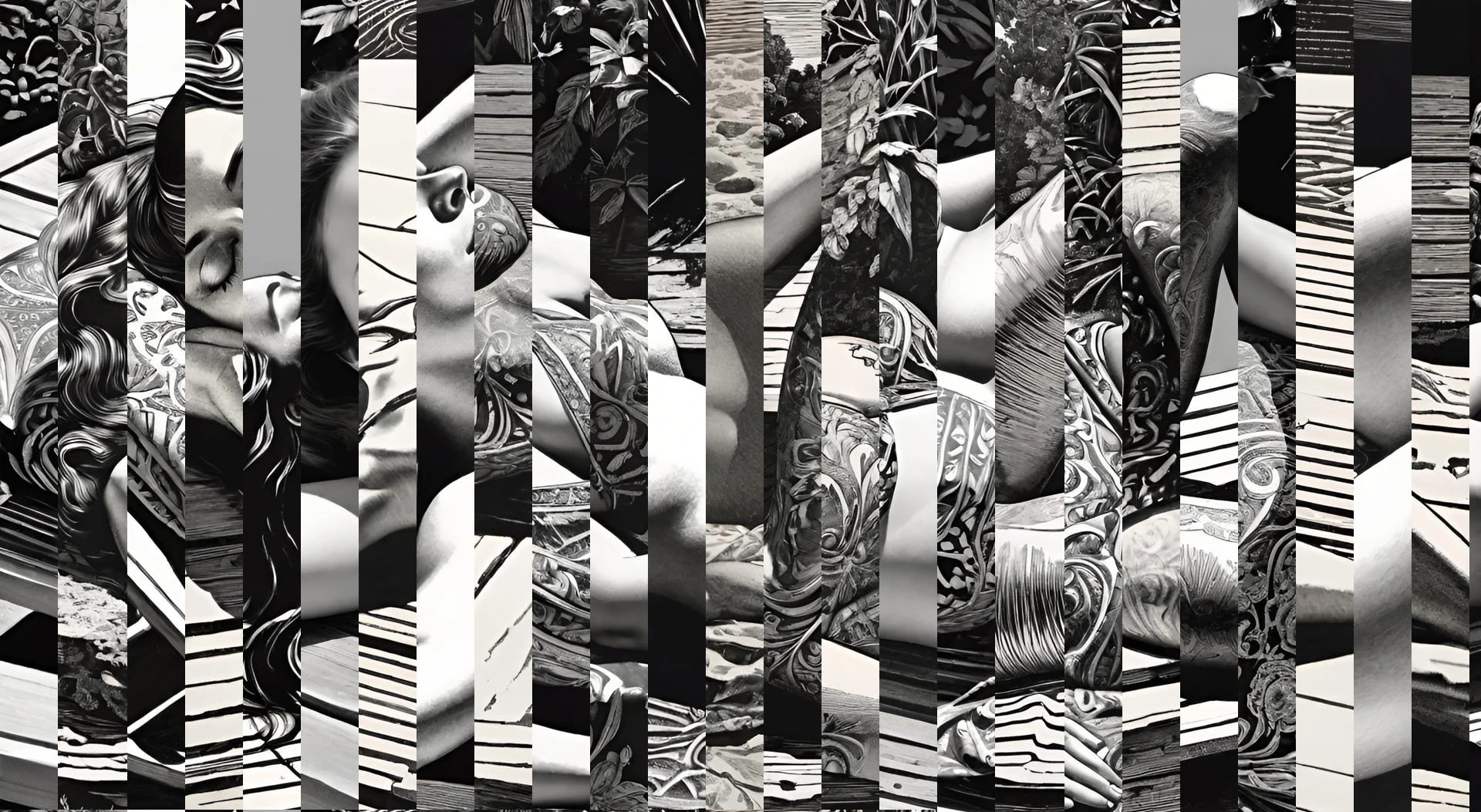 Whispers of Ink and Nature: A Dance of Shadows and Skin