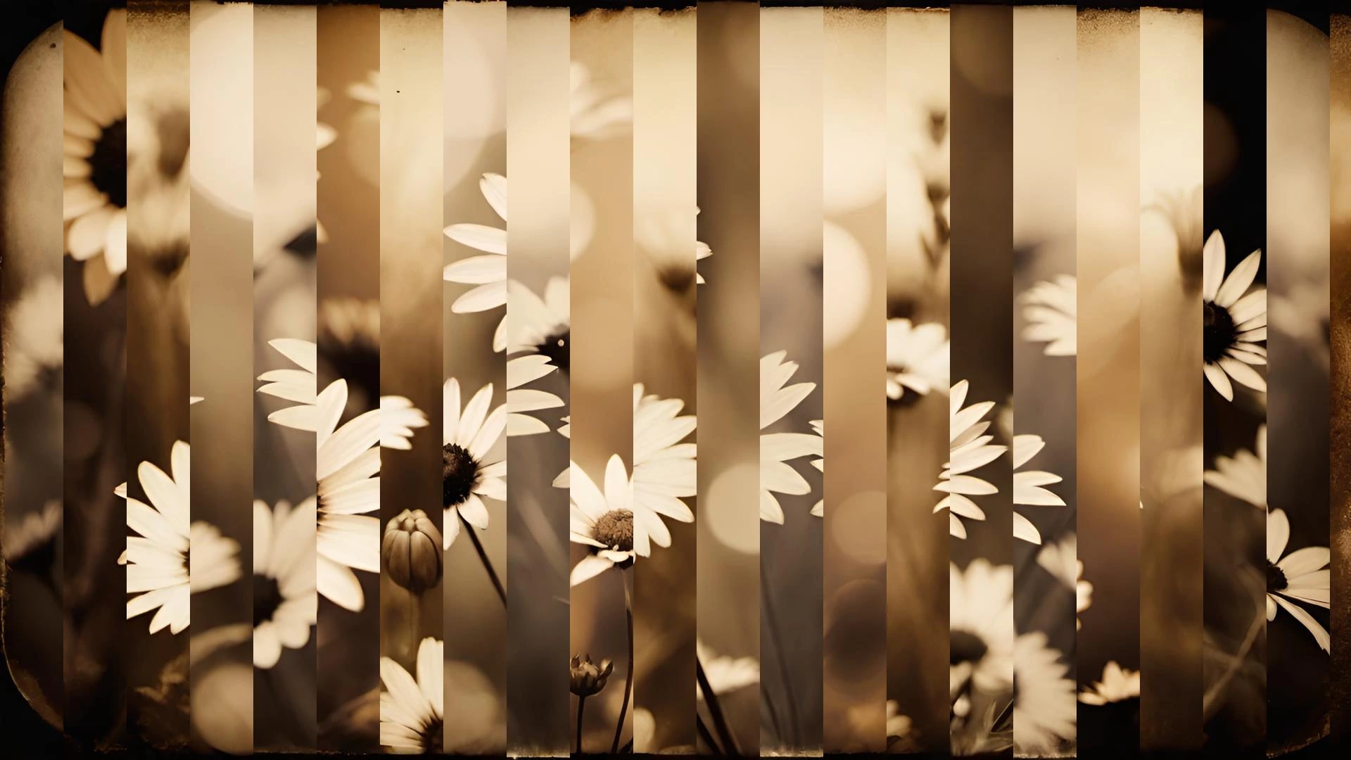 Whispers of Daisies: A Dance of Light and Shadow in Vintage Hues