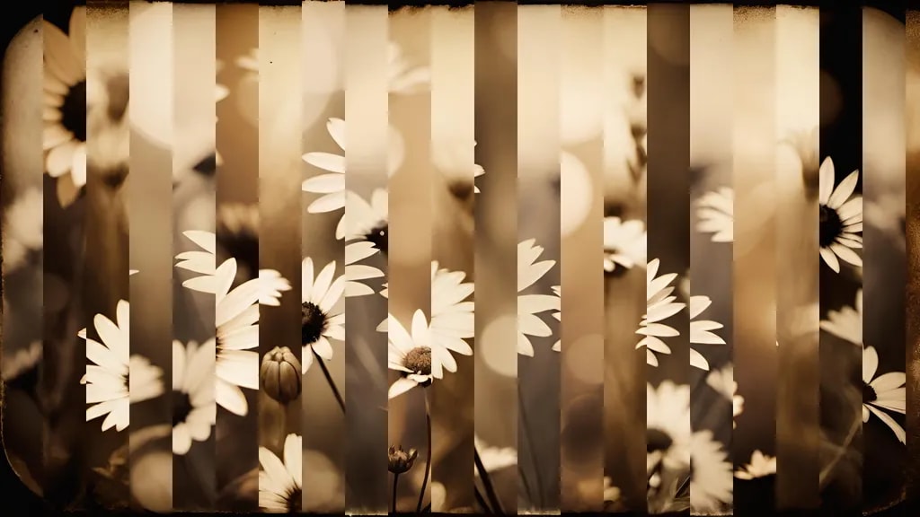 Whispers of Daisies: A Dance of Light and Shadow in Vintage Hues