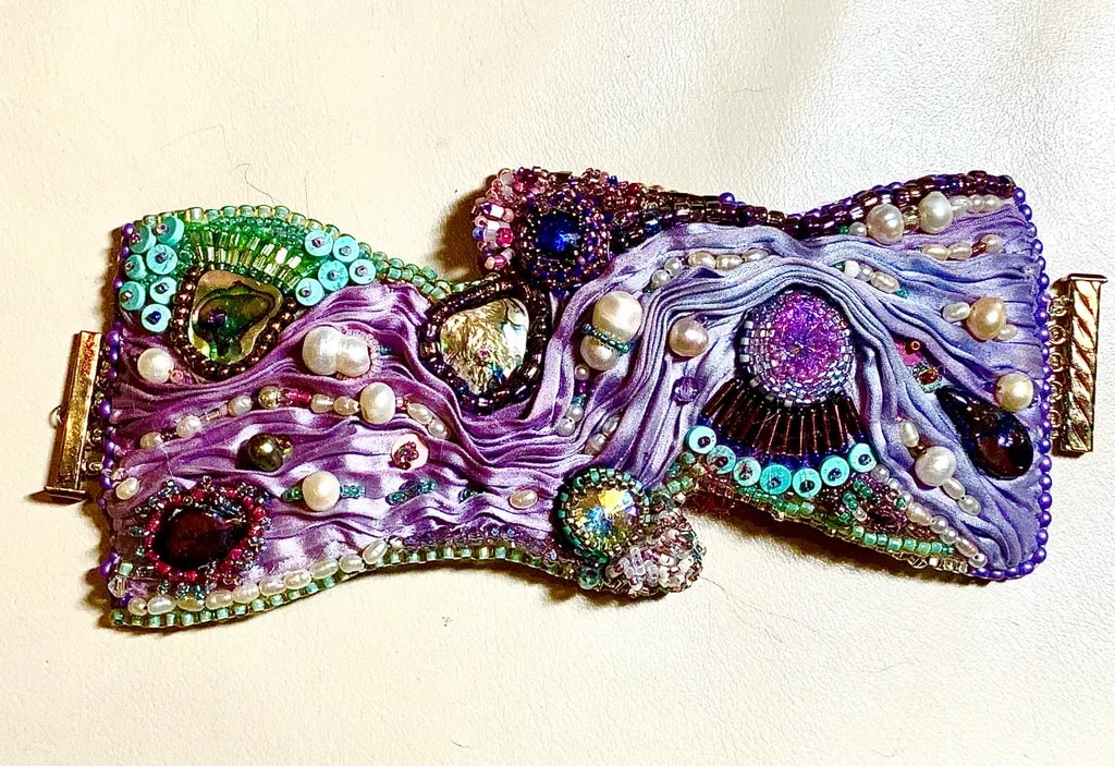 Lavender Beaded River Cuff