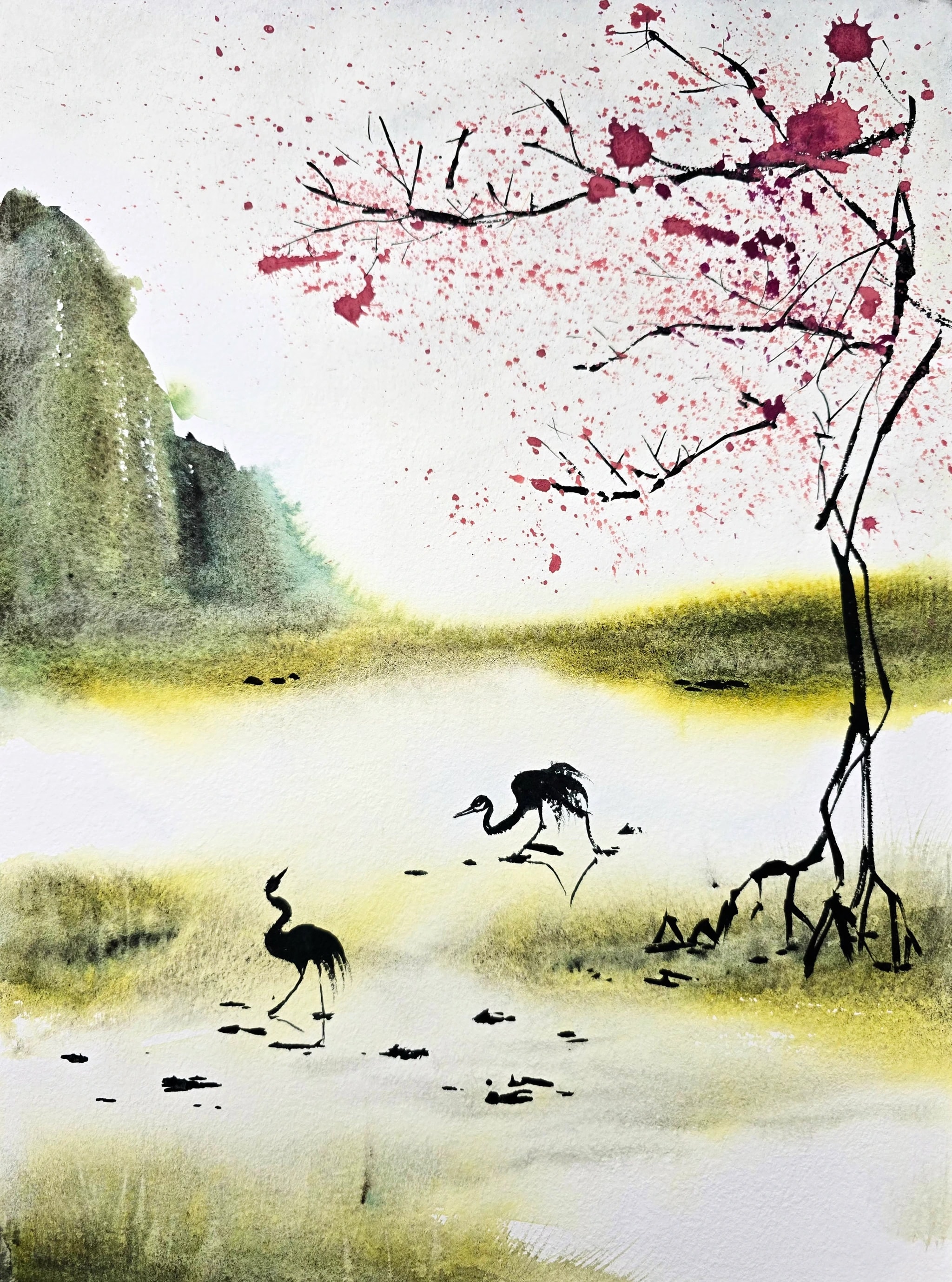 Blossoms and Cranes