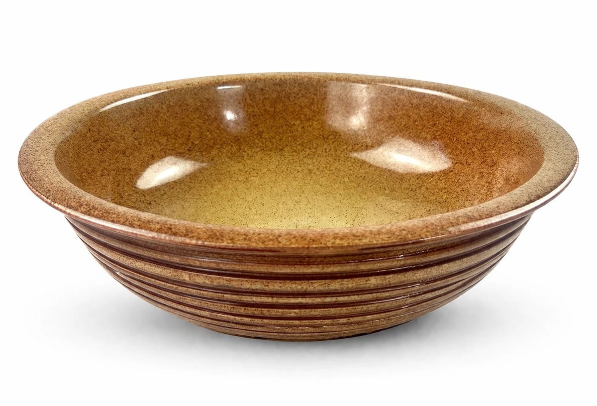 Tan Speckled Incised Bowl