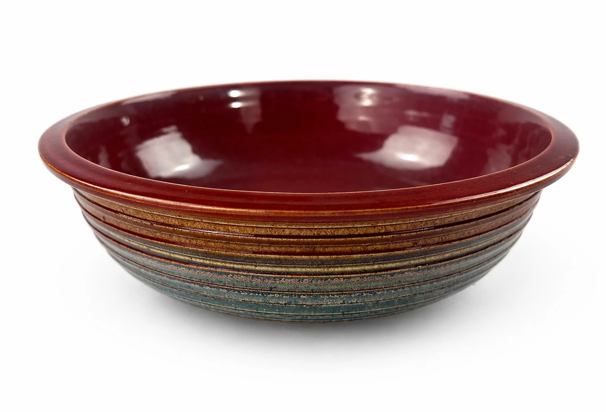 Gray Red Incised Bowl