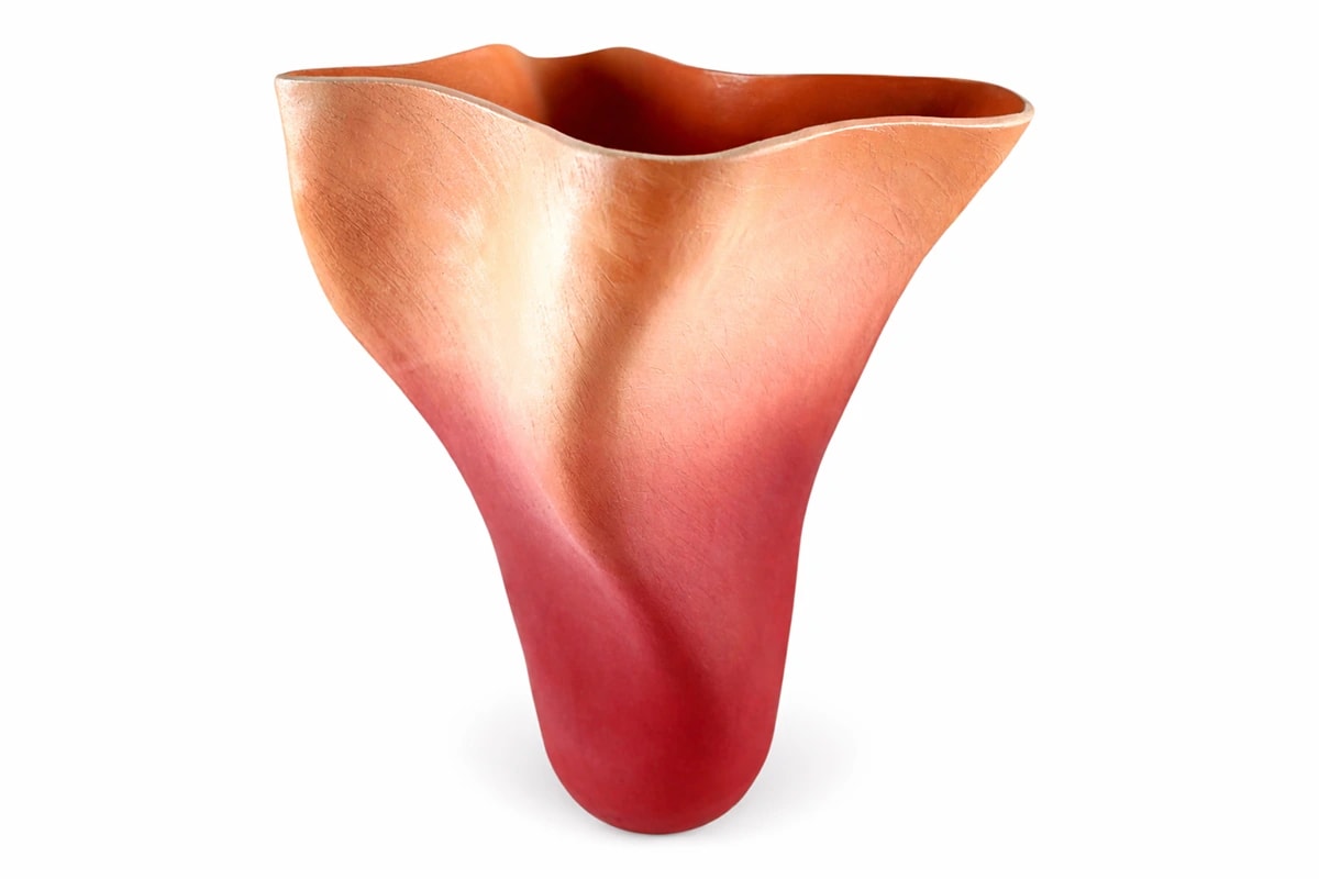 Red Orange Undulating Vessel