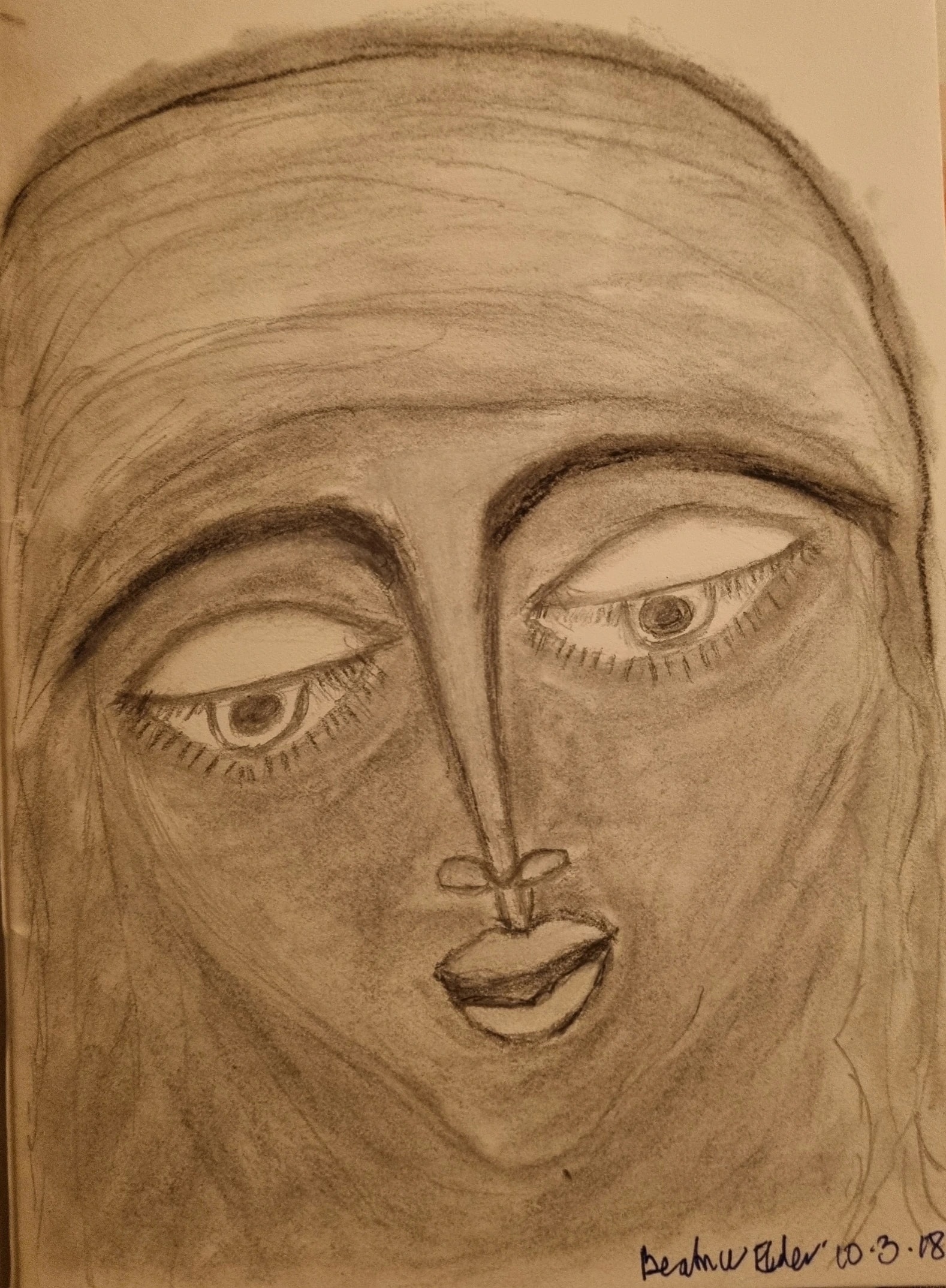 Whispers of Emotion: A Contemplative Portrait in Charcoal and Graphite