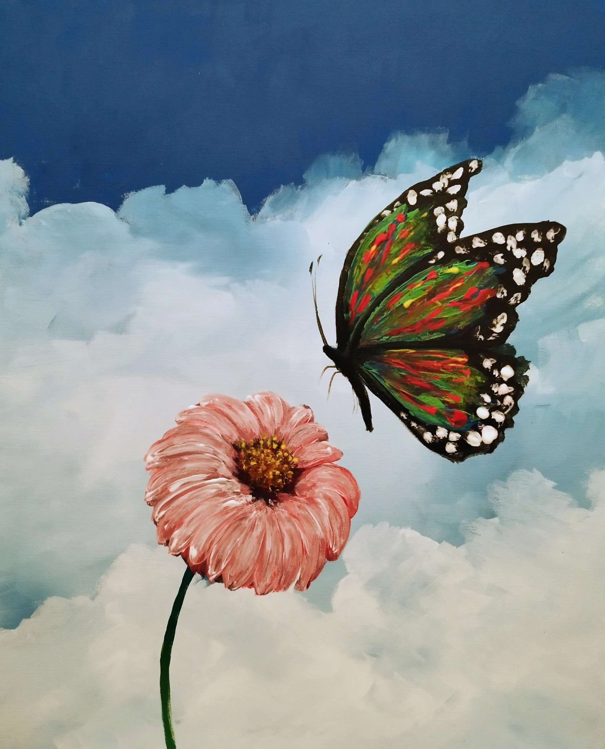 Butterfly Above Bloom