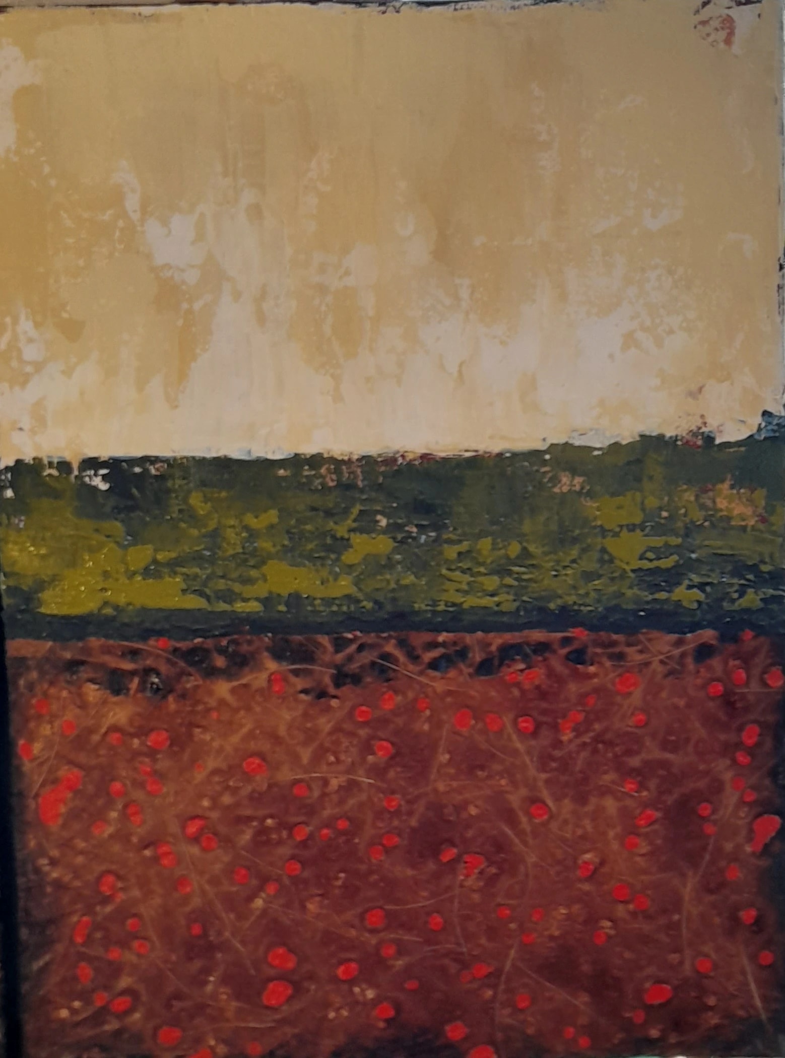 Vibrant Earth: An Abstract Landscape of Textured Layers