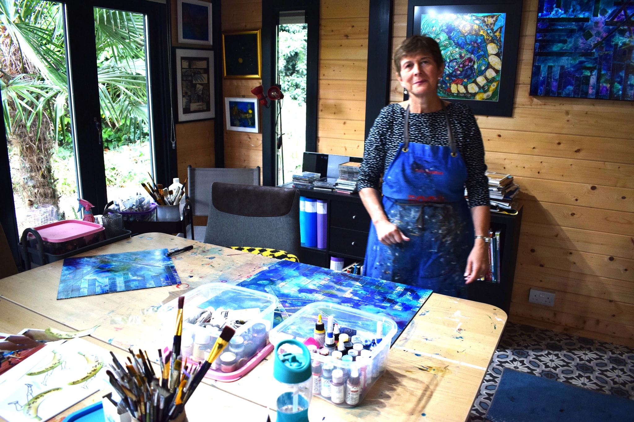 Cosmic Reflections: A Surrealist Exploration of Dreams and Nature in Mixed Media