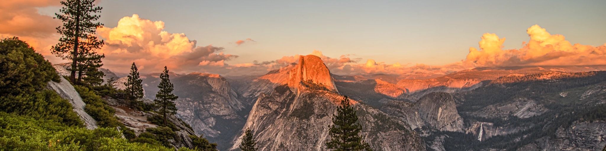 Yosemite Sunset Panorama - Lightened
