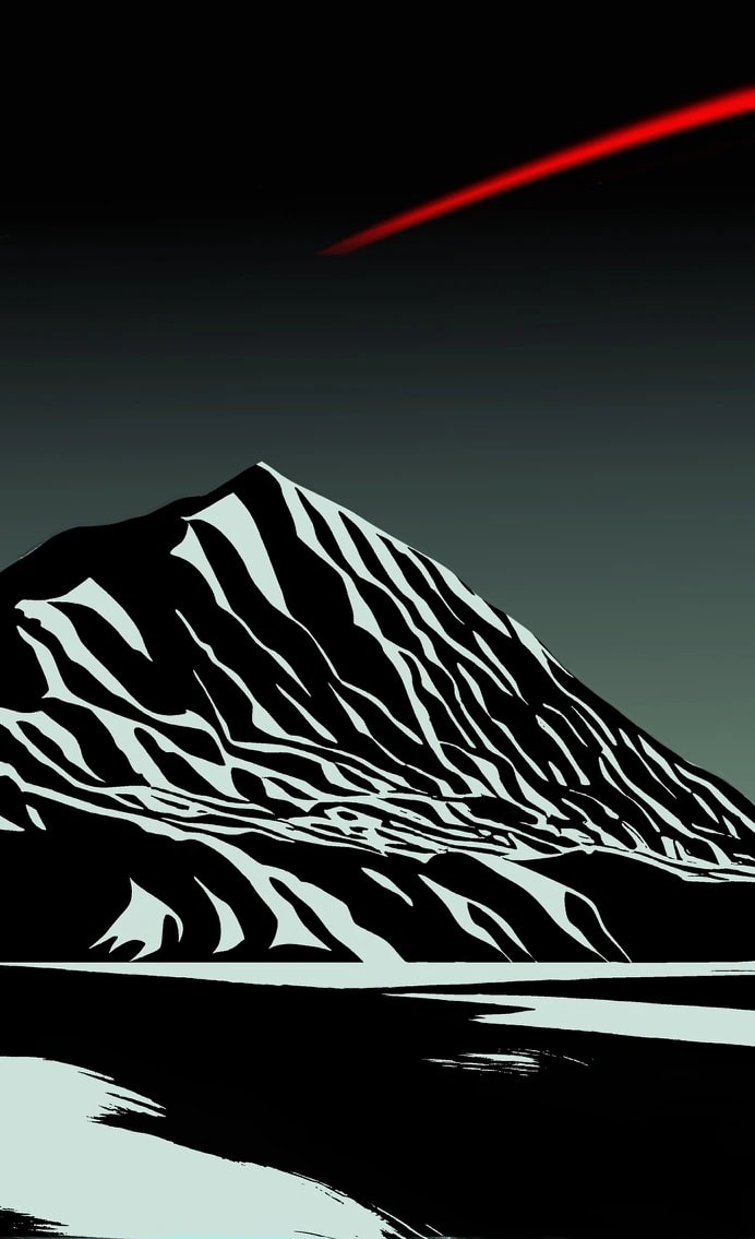 Red Meteor Over Mountain