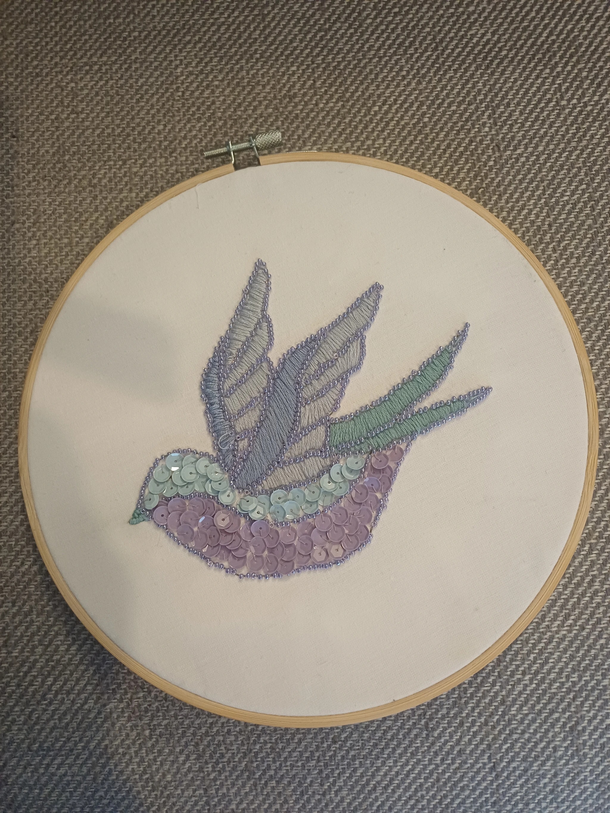 Pastel Sequined Floral Embroidery