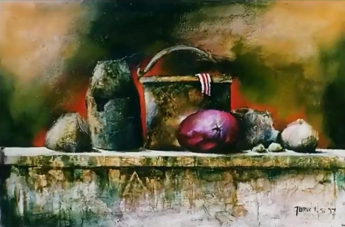 Hatchet and Stones Still Life