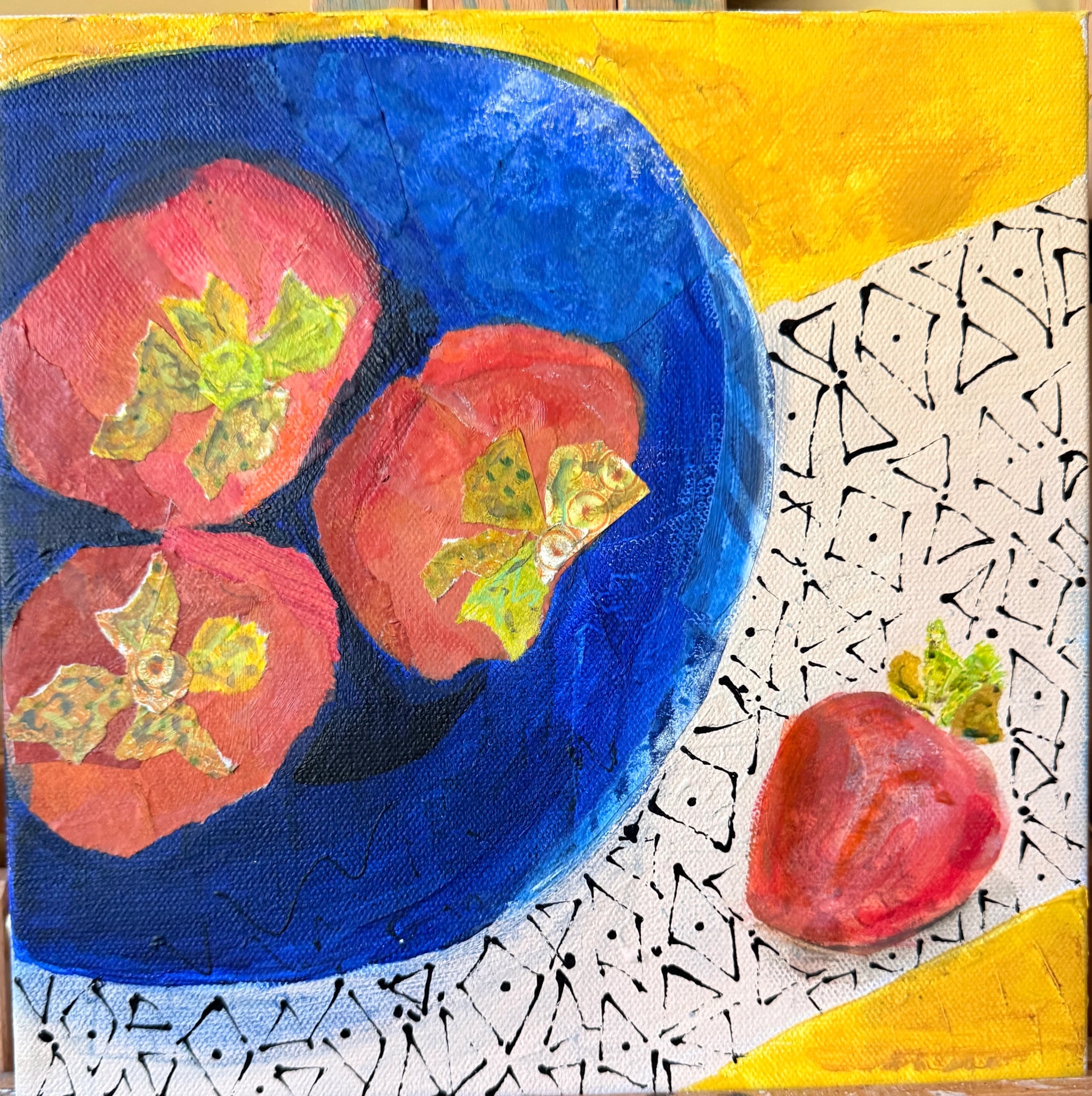 Persimmons in Blue