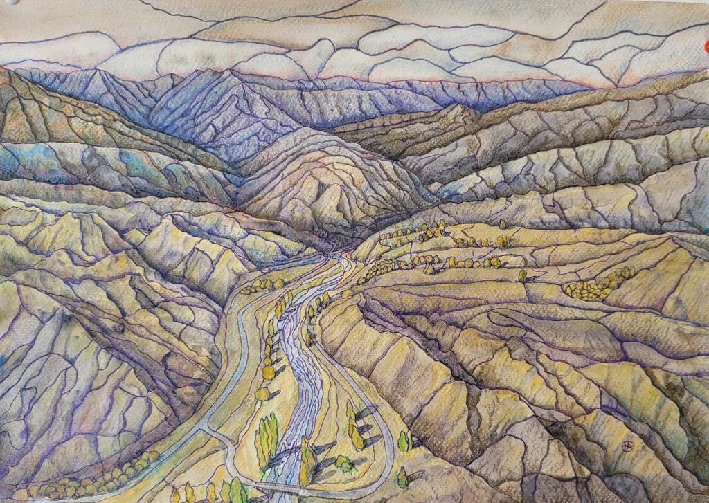Mountain River Abstract