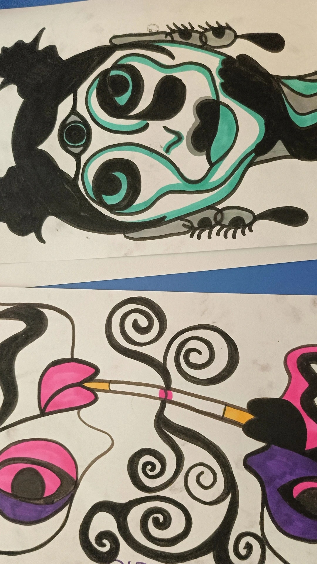 Whimsical Reflections: A Dance of Color and Curves