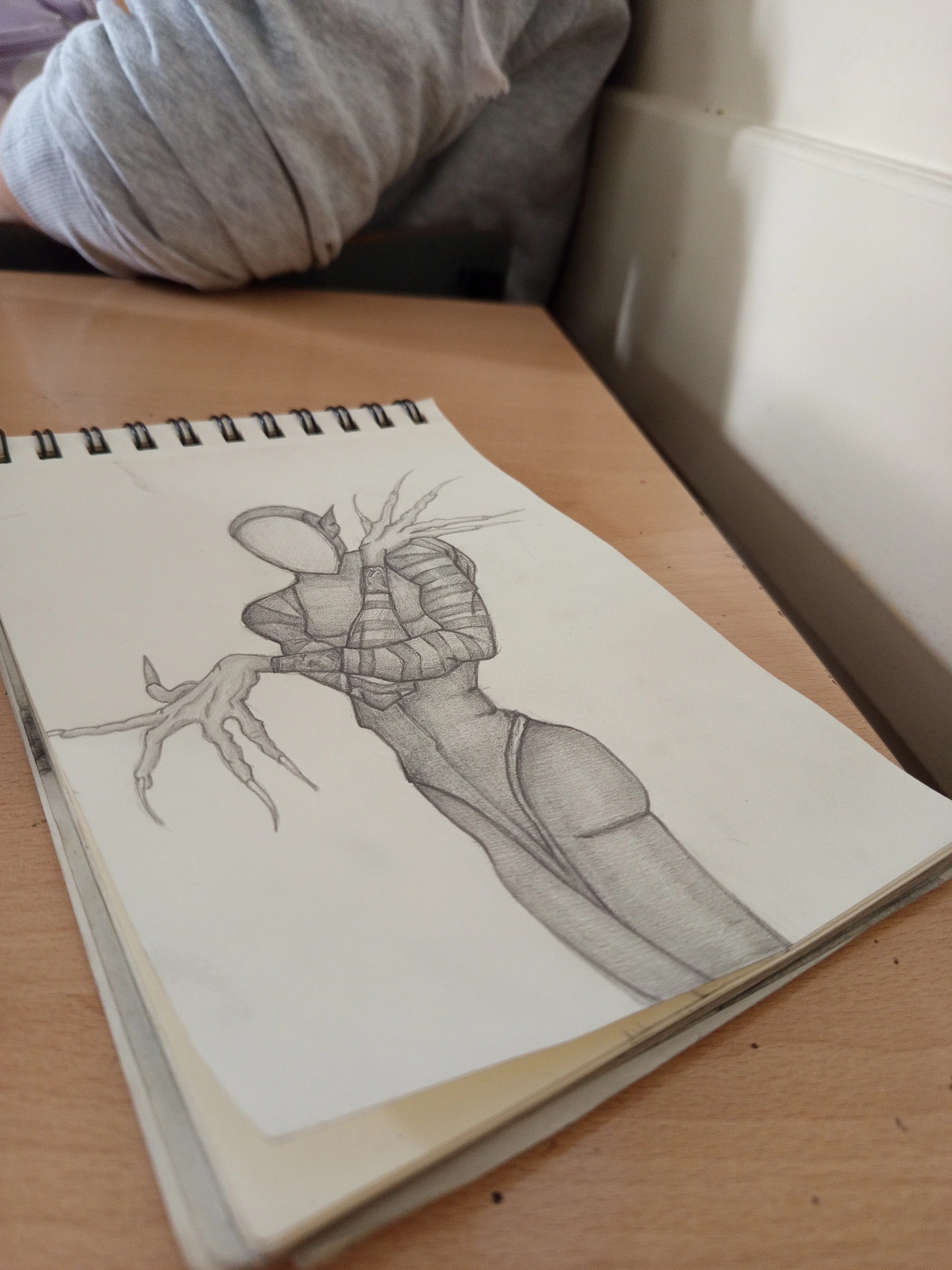 Ethereal Guardian: A Dynamic Sketch of Strength and Mystery