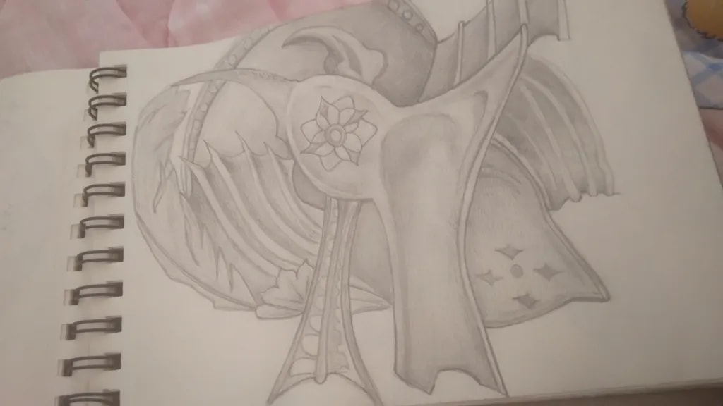 Whispers of Valor: A Detailed Study of Armor and Elegance in Graphite