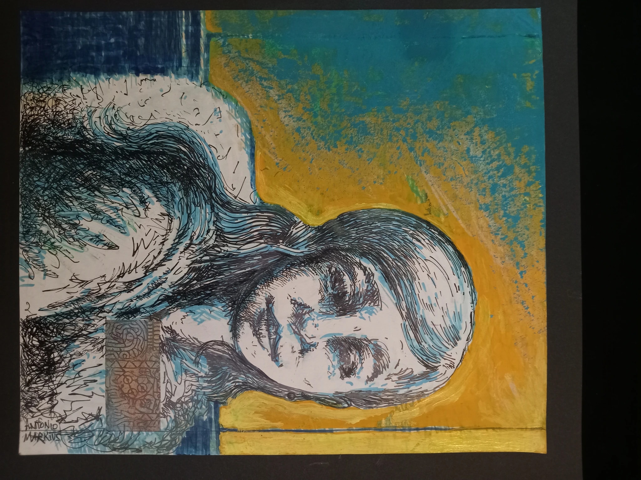 Portrait in Blue and Gold