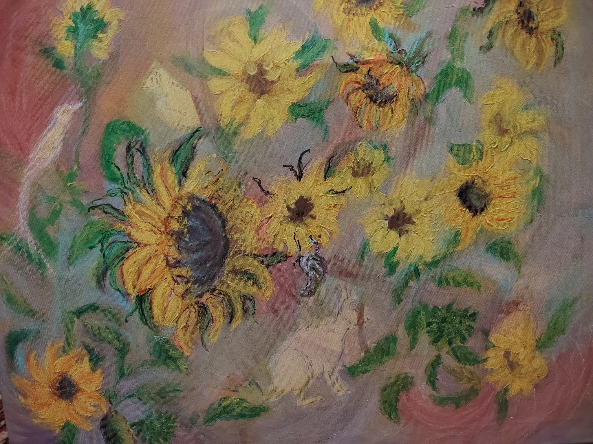 Sunflower Bouquet with Bees
