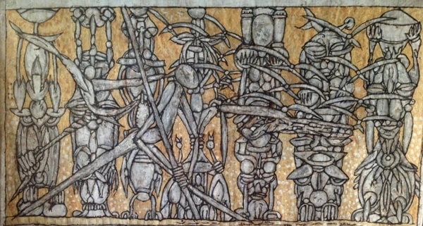 Abstract Tribal Figures Pattern