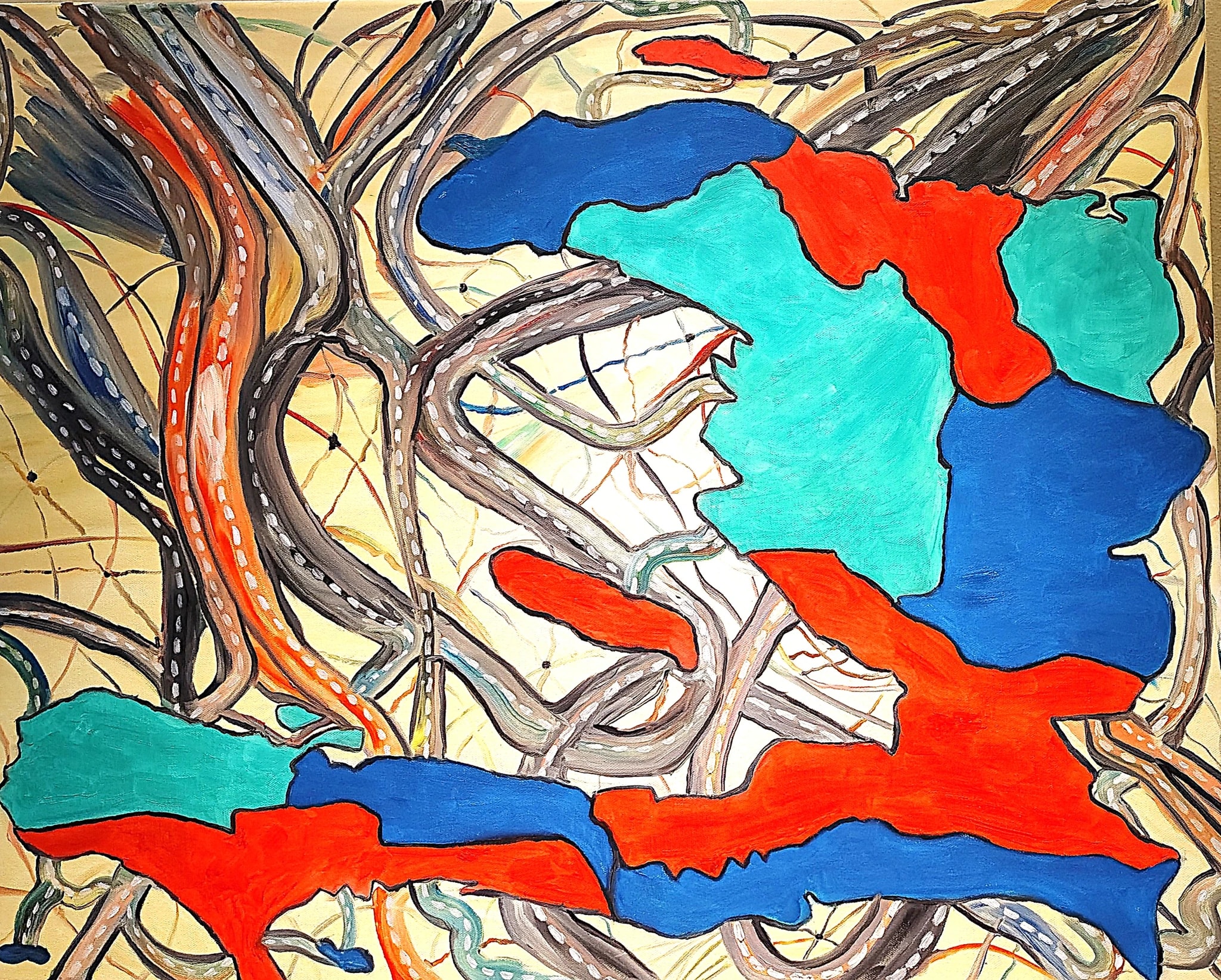 Haiti Map Abstract