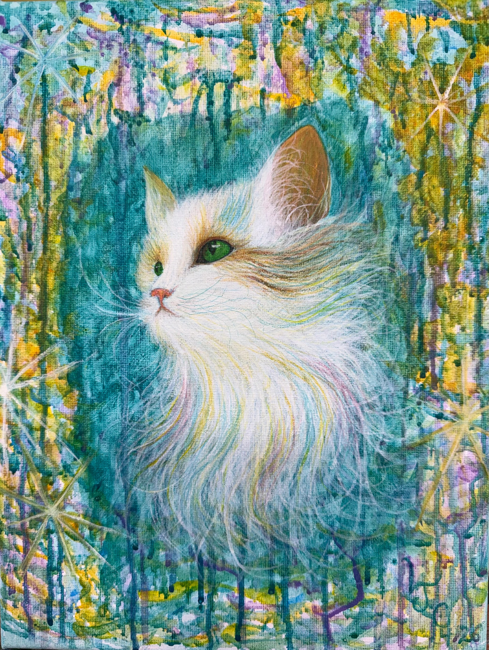 Teal Garden Cat