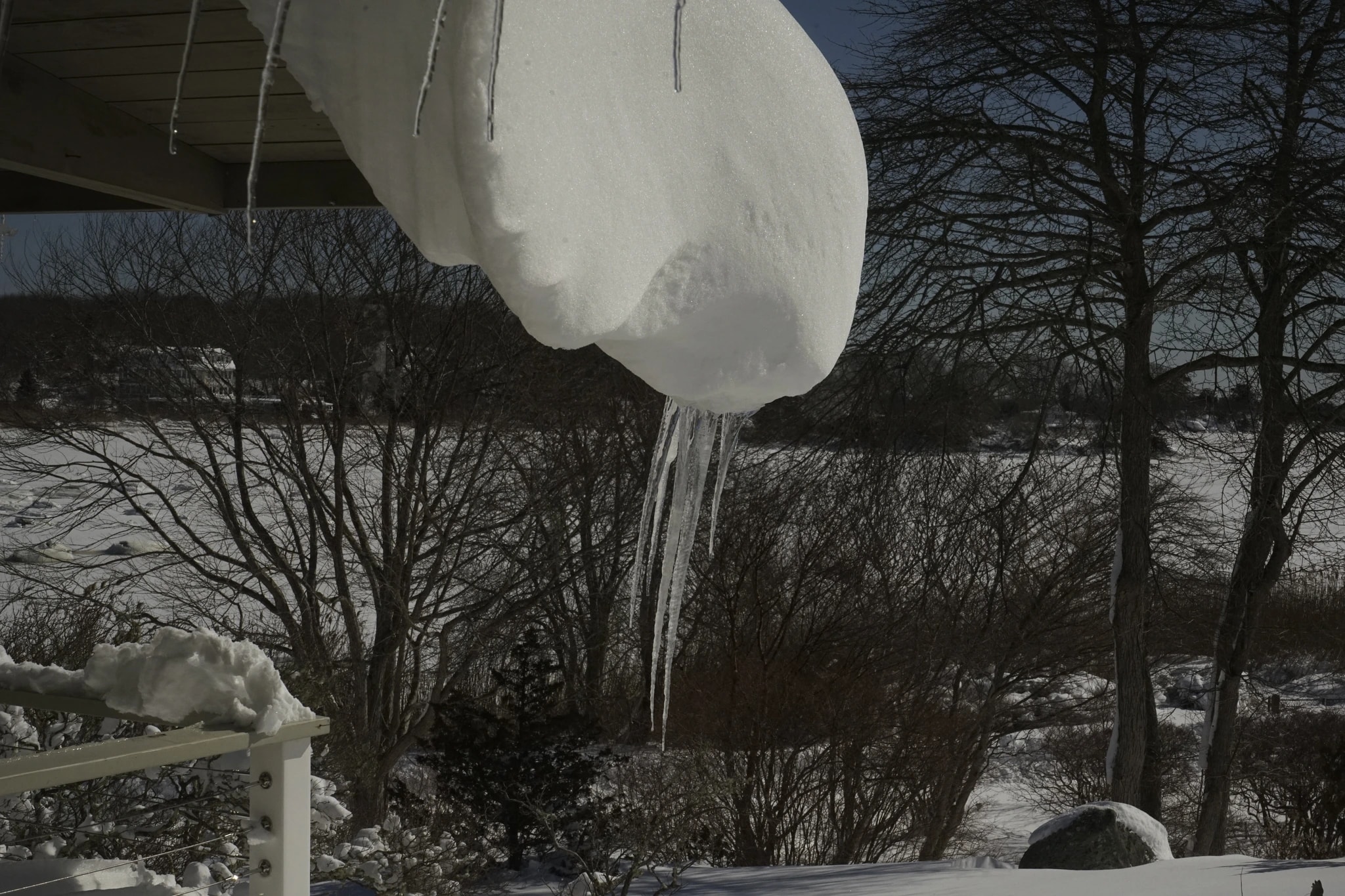 Snow and Icicles Winter Scene