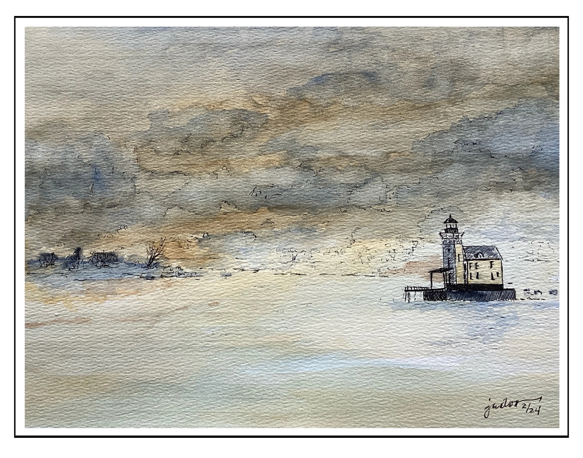 Isolated Lighthouse Landscape